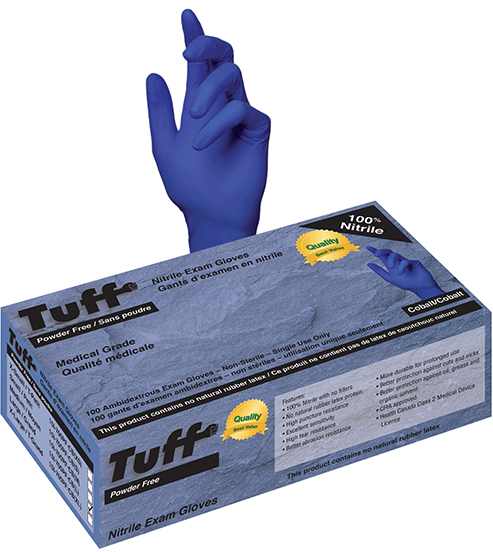 L Tuff COBALT (Purple) Nitrile Exam Gloves, Powder-Free 100/Bx