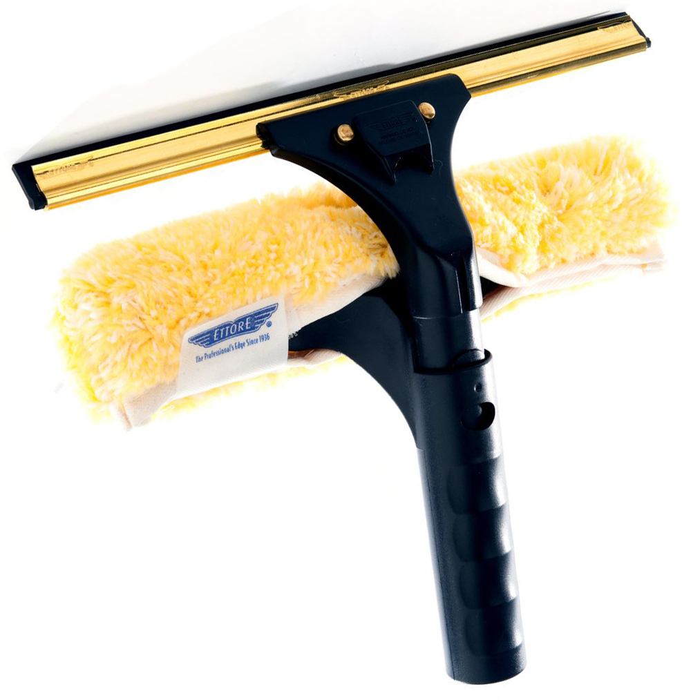 14" Ettore® Brass BackFlip™ Combo Window Tool, Golden Glove™ Scrubber
