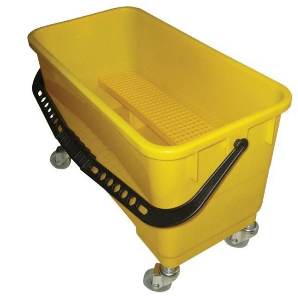 Utility Bucket w/ Sieve and Castors, 25 L Capacity, Yellow