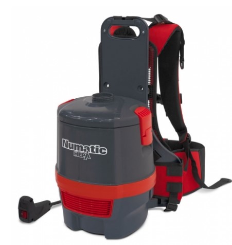 NaceCare® RSV150H™ HEPA Backpack Vacuum, 620 Watt, Corded, 6 Qt Cap