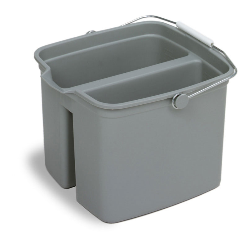 M2® Large Double Bucket, Divided Compartment, Grey, 15.14L Capacity