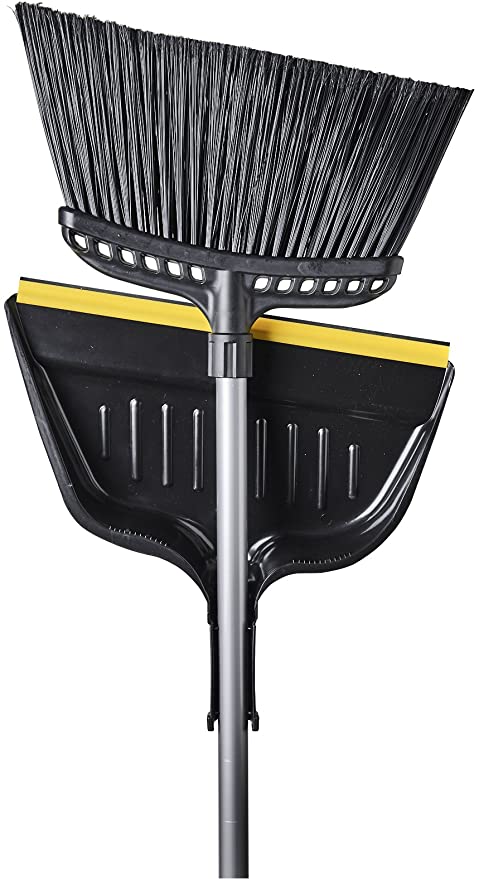 16" Hercules™ Large Industrial Angle Broom & Dustpan, Magnetic, In/Out