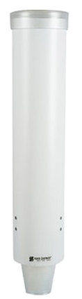 San Jamar® Medium Pull-Type Water Cup Dispenser, 4-10oz Cups, White
