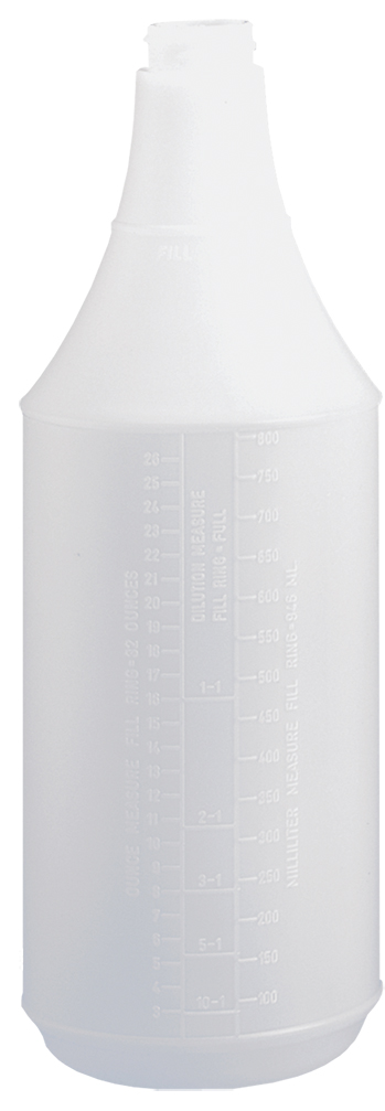 32oz/946mL Tolco® Bottle, Round, with Embossed Scale, Plastic, Clear