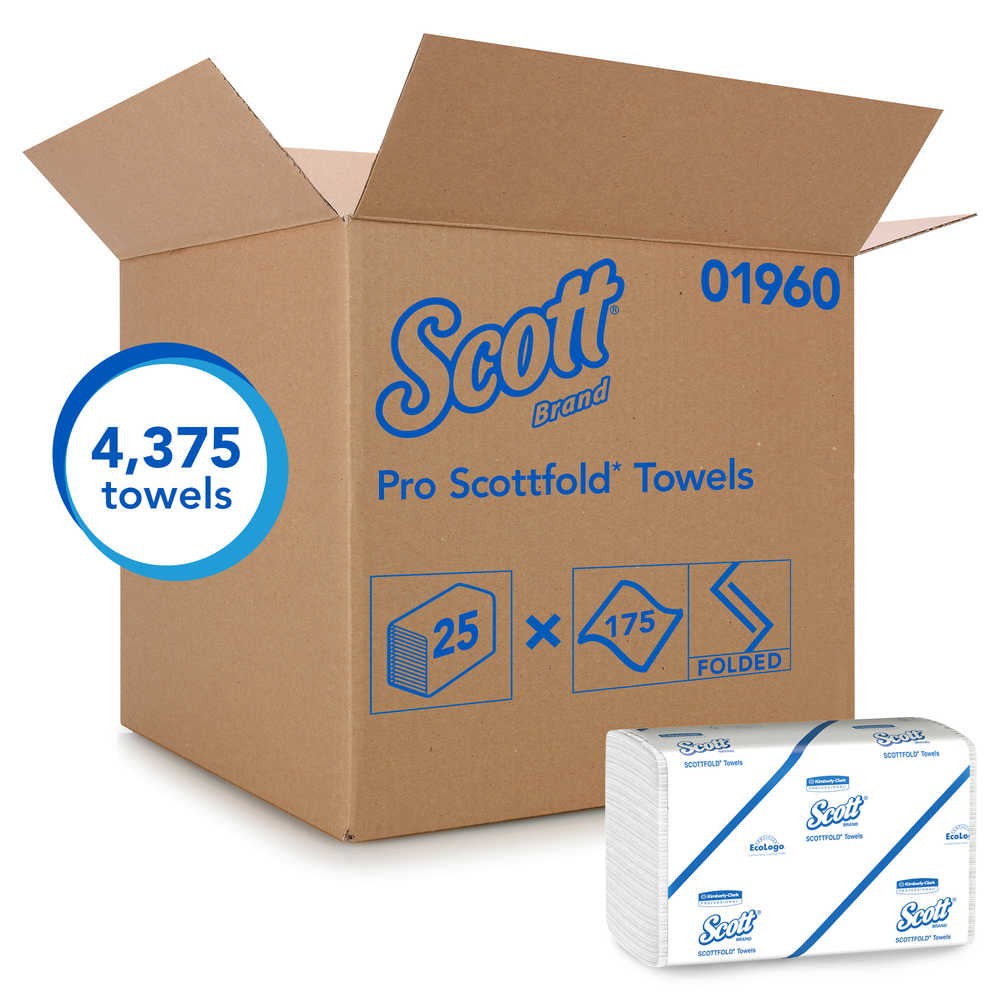 Scott® Scottfold™ Multifold Paper Towel, 2-Ply, White, Eco®, 175/PK