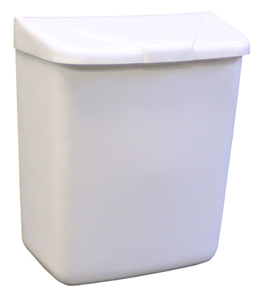 Hospeco® Feminine Hygiene Waste Receptacle, Plastic, Wall Mount, White