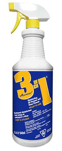 946mL Avmor® 3 IN1™ Disinfecting All Purpose & Glass Cleaner RTU 12/cs
