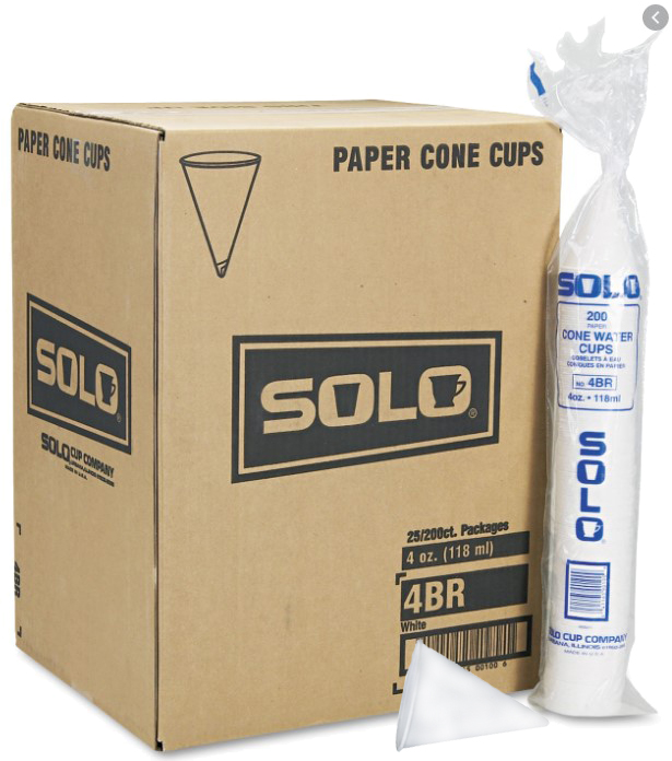 4oz Dart Canada® Solo™ Paper Cone Water Cup, Rolled Rim