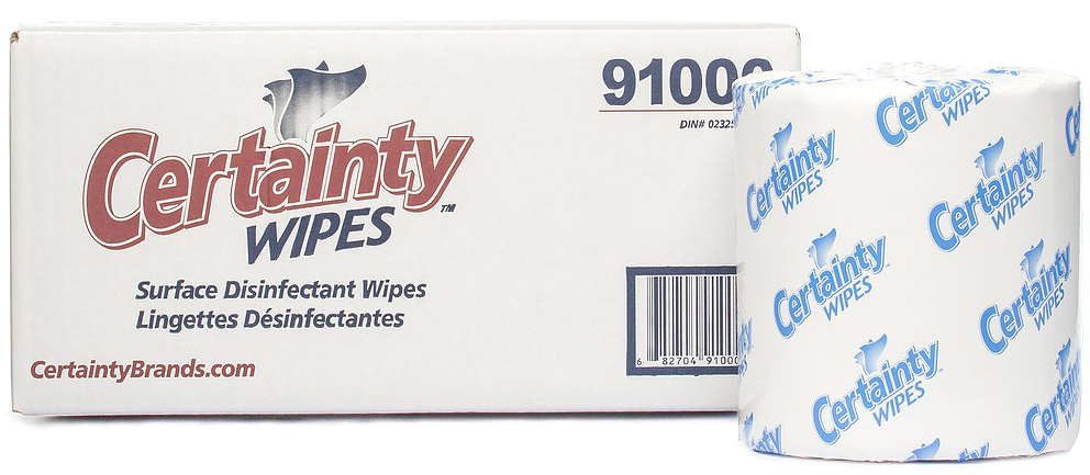 Certainty™ Surface Disinfectant Wipes, Alcohol Free, 1000 Wipes/Roll