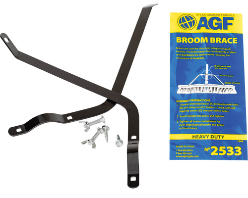 Atlas Graham® Jumbo Brace for Push Brooms, Flat-Bar Steel, Black