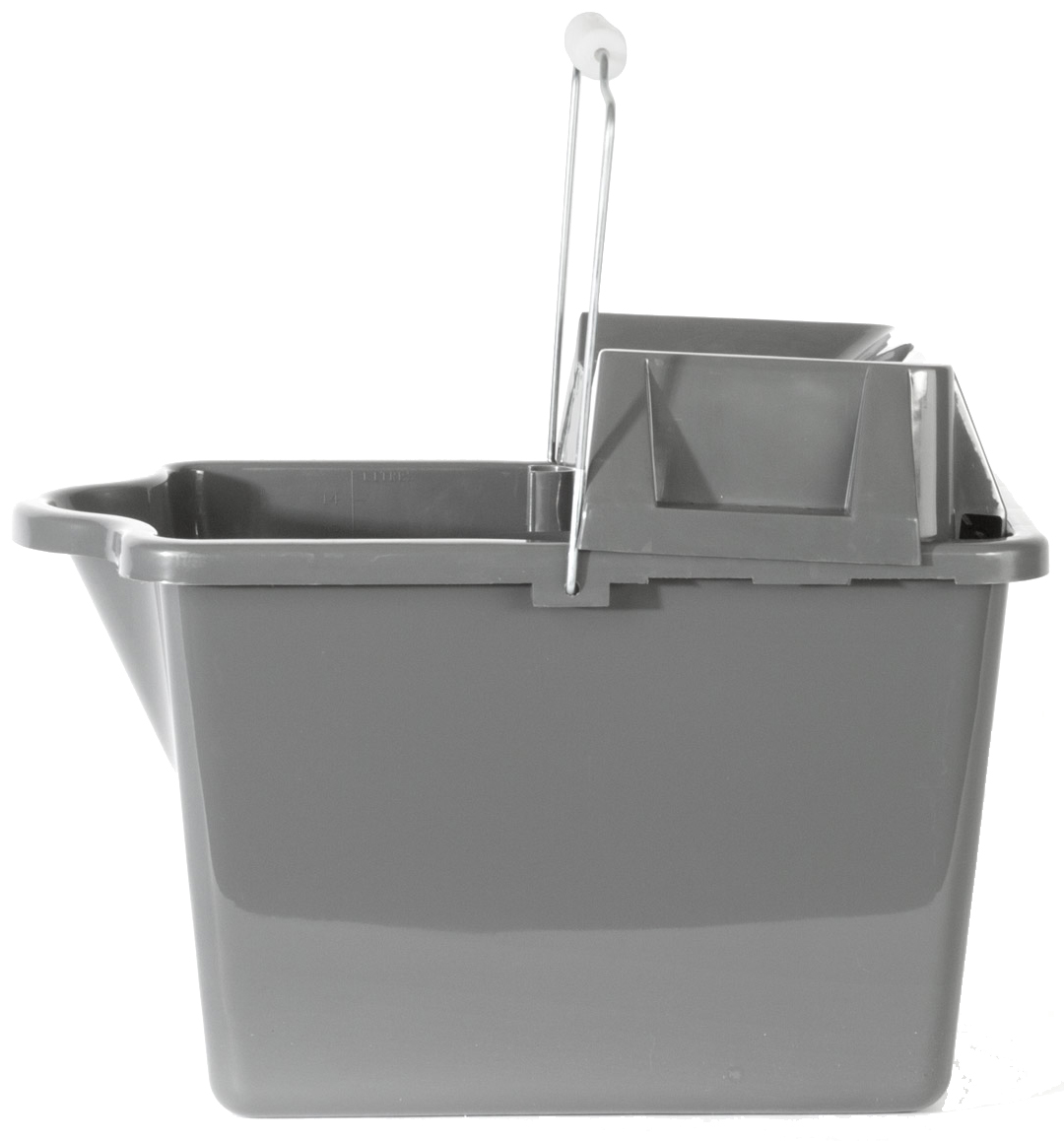 11.35L Atlas Graham® Rectangular Pail & Wringer Set, Grey