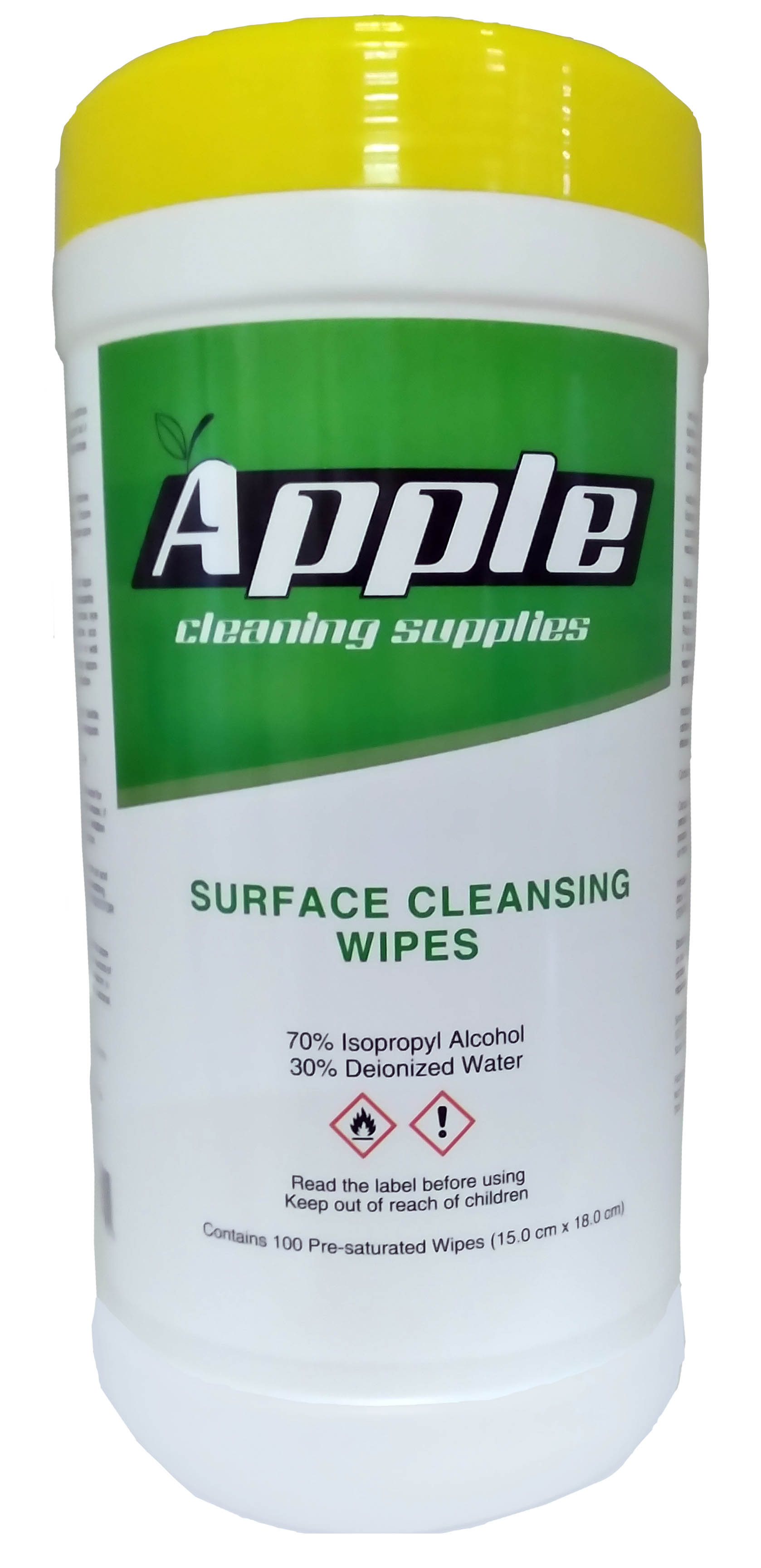 Apple Cleaning® Surface Cleaning Wipes for IT Equipment, 70%, 100/Tub