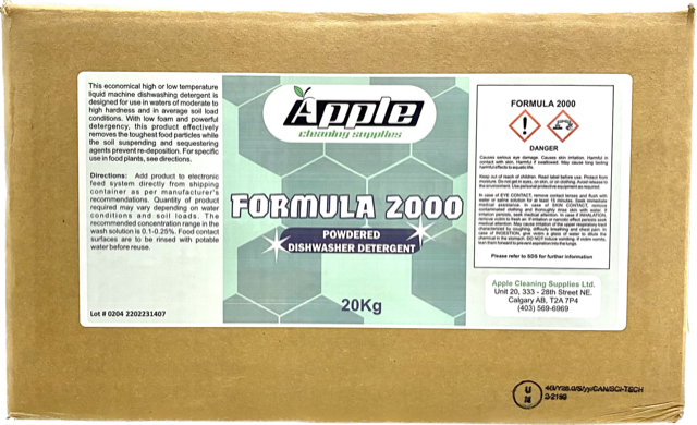Apple Brand 20KG Dish Washing Detergent Powder Formula 2000