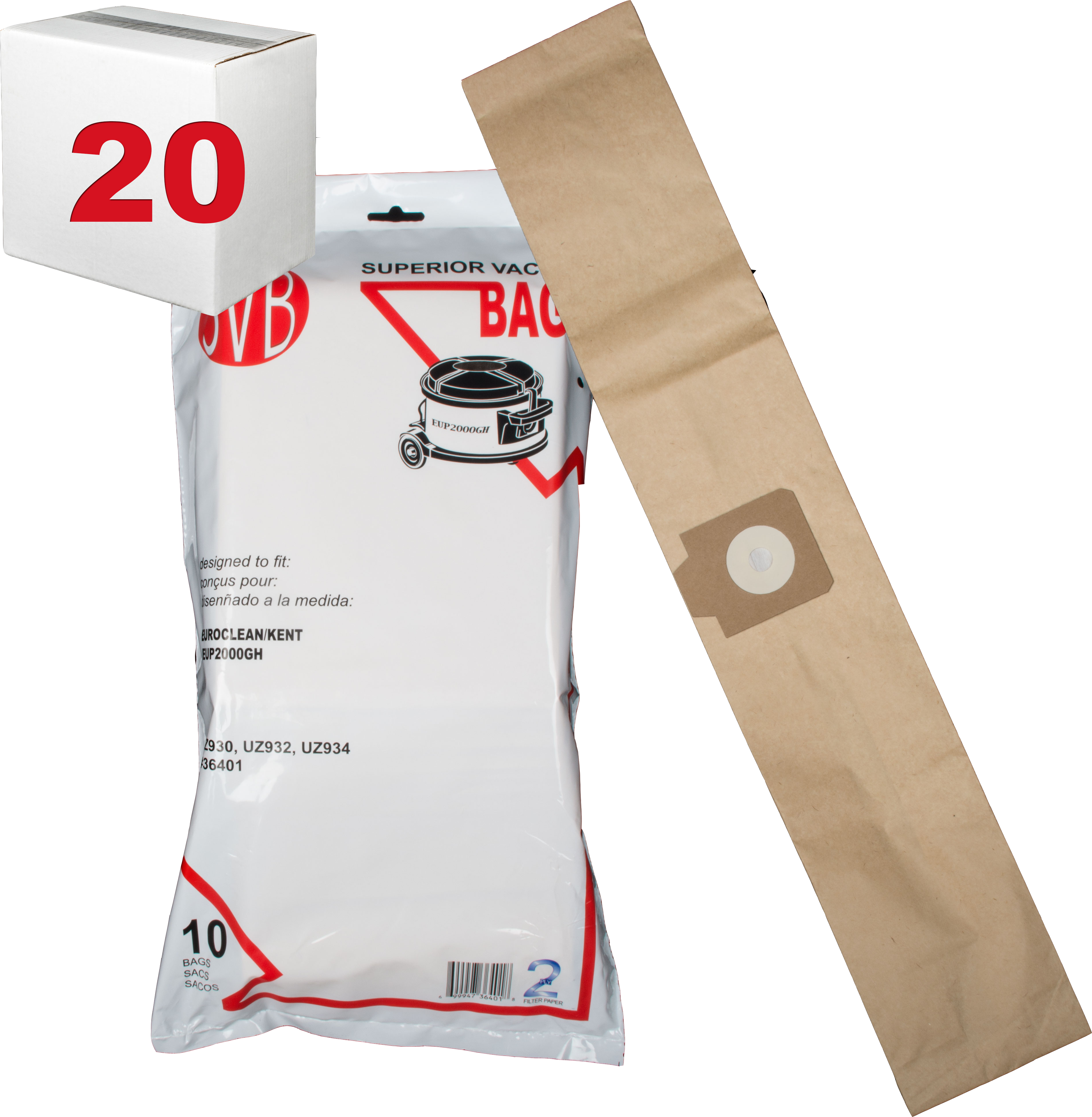 Euro Vac Bags 10/pk Fits 2000GH-UZ-GD and Electron