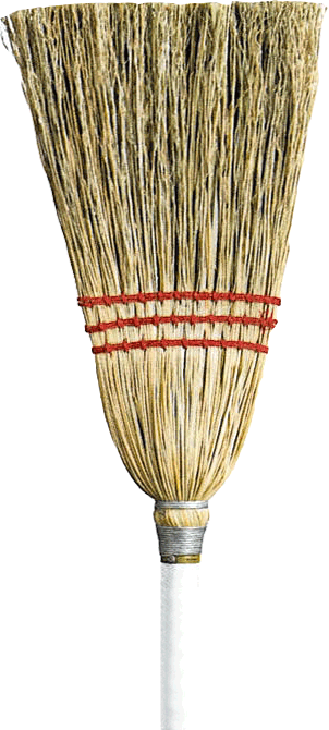 M2® Lobby Corn Broom, Light Weight, Light Use, 3 String, Mixed Fibres