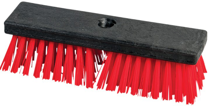 10" M2® Scrubbing Brush, Plastic Block, Stiff Fibres, Threaded Hole