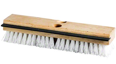 11" M2® Utility Deck Scrub Brush & Squeegee, Wood Block, Polypro Fibre