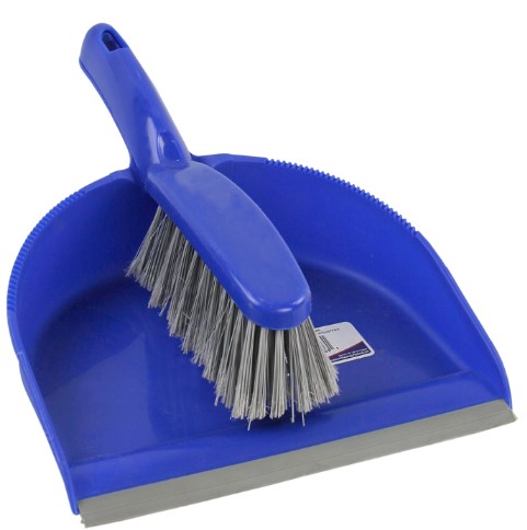 M2® Counter Brush & Dustpan Set, Plastic, Blue/Grey