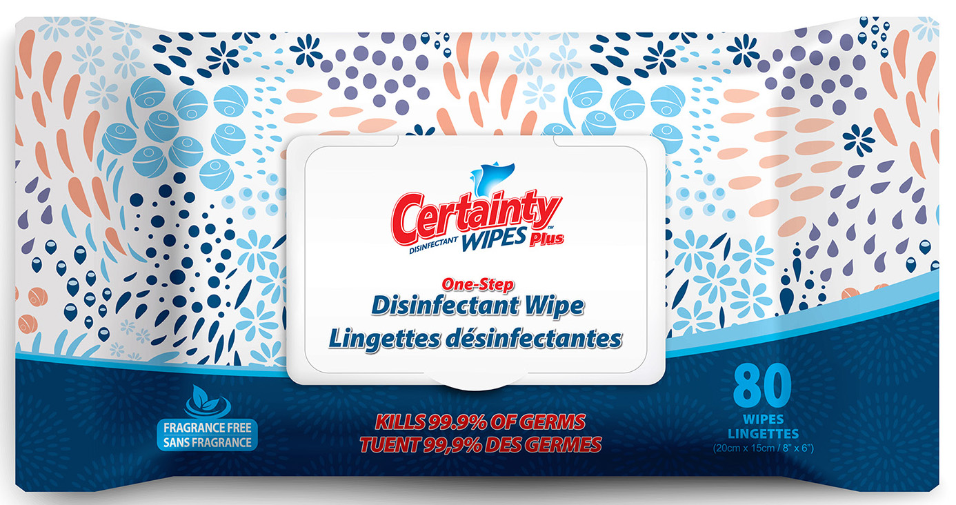 Certainty Plus™ One-Step™ Disinfectant Wipes, Flat Pack, 80 Wipes/Pk