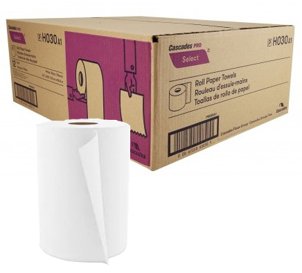 DURA PLUS Roll Paper Towels, 350 ft, White, 12 Rolls/Case
