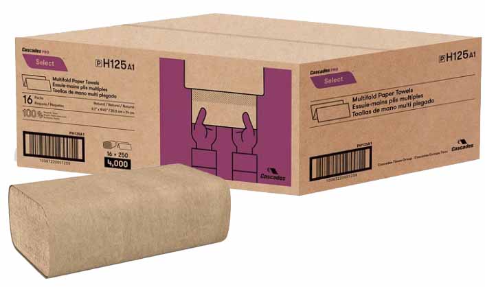 DURA PLUS MultiFold Paper Towel, Brown, 8.1 x 9.45",250/Pk