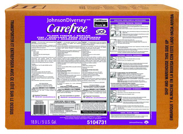 18.9L Diversey® Carefree™ Floor Finish and Sealer, Eco-Friendly, RTU