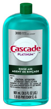 901mL Cascade® Platinum™ Rinse Aid, Original Scent, Concentrate