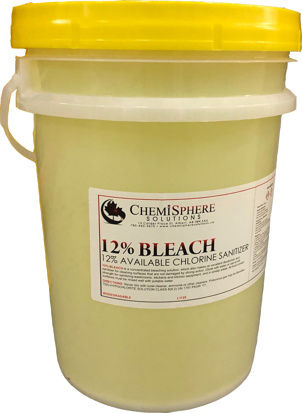 20L CHEMISPHERE® 12% Bleach Sanitizer,TDG-Hypochlorite, Concentrate