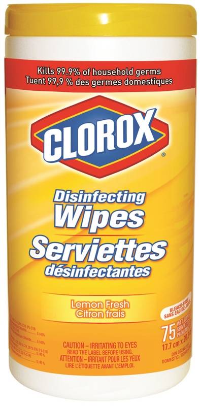 Clorox® Disinfecting Wipes, Non-Bleach Formula, Lemon Fresh, 35Sht/Tub
