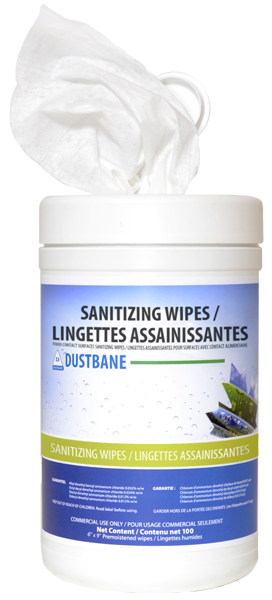 Dustbane® Surface Sanitizing Wipes, Food Contact, RTU, 100 Wipes/Tub