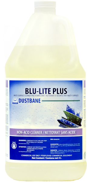 Dustbane® Workplace Labels, Blu-Lite Plus™ Non-acid Cleaner, 4/Sheet