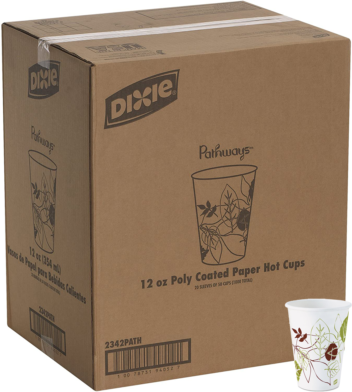 12oz/346mL Dixie® Pathways™ PolyCoated Hot Beverage Paper Cups,1000/Cs