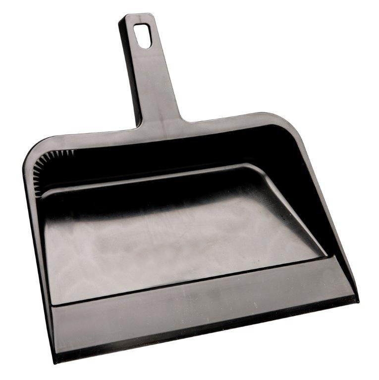 12" M2® Large Plastic Dustpan, Propolynene, Black