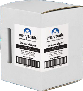 Easytask® GrabBox® Spunlace Wipers, Centerfeed Roll In Bag