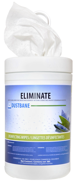Dustbane® Eliminate™ Disinfecting & Sanitizing Wipes, 180/Tub