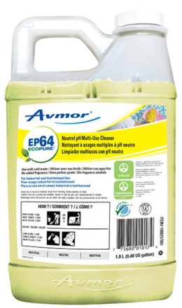 1.8L Avmor® ECOPURE EP64 ™ Neutral pH Multi-Use Cleaner, Concentrate