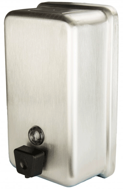 Frost® Push Button Soap Dispenser, Bulk, Stainless Steel,1.2L Capacity