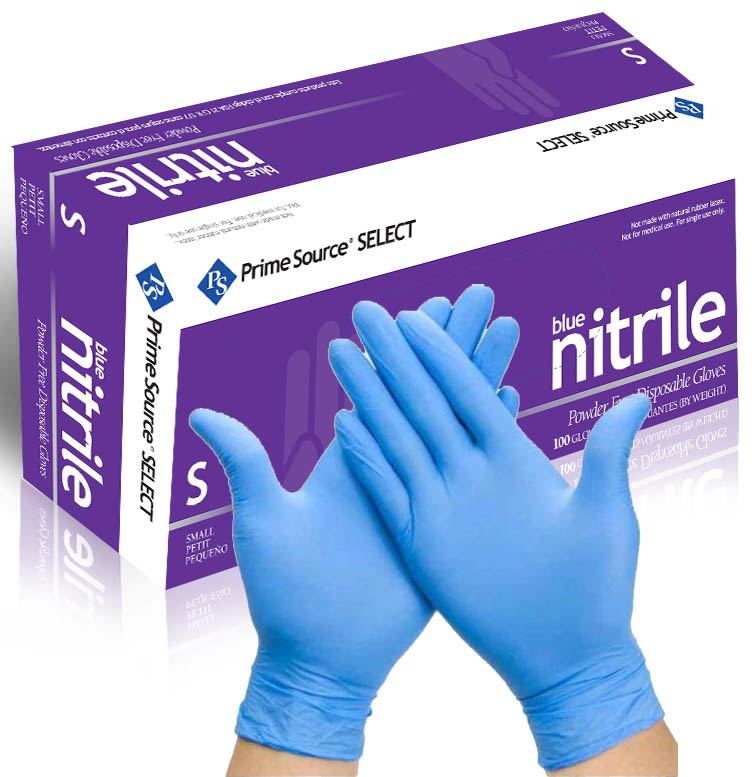 SM Prime Source® Select™ Blue Nitrile Glove, Powder Free, 100/Box