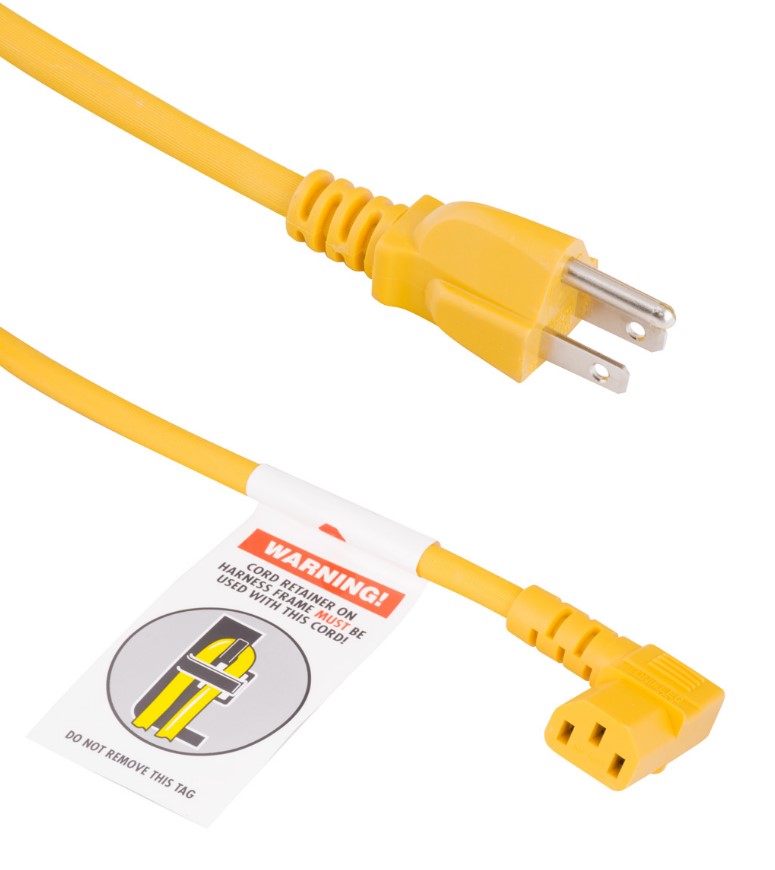 50' Carpet Pro® Extension Cord with 90 Degree Plug, Yellow