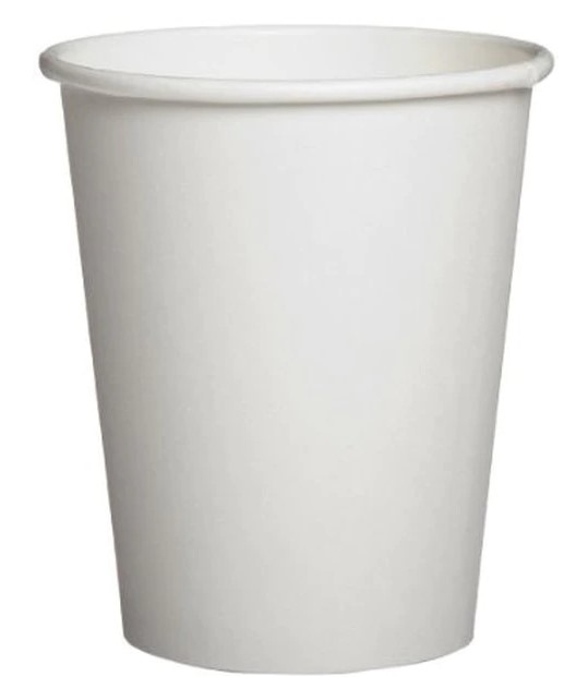 8oz Genpak® Hot Beverage Cup, Plain Paper, White