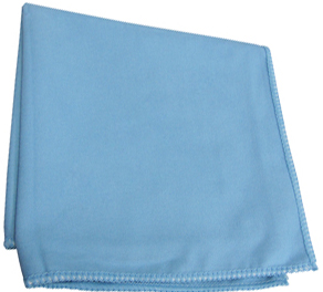 15x15 Hospeco® Specialty Glass & Mirror Microfiber Cloth, Suede, Blue