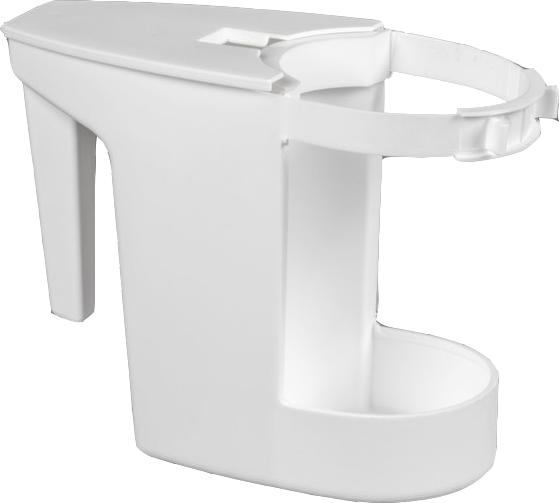 M2® Caddy Holder for Toilet Bowl Swab & 946 mL Bottle, Plastic, White