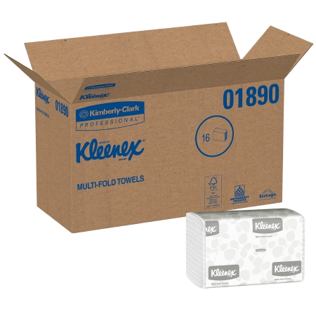 Kleenex® Multifold PaperTowel, White, Tri-fold, EcoLogo®, 150/PkX16/Cs