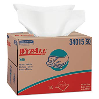 WypAll® X60™ Brag Box™ Hydroknit Wiper, White, 180 Sheets/Box