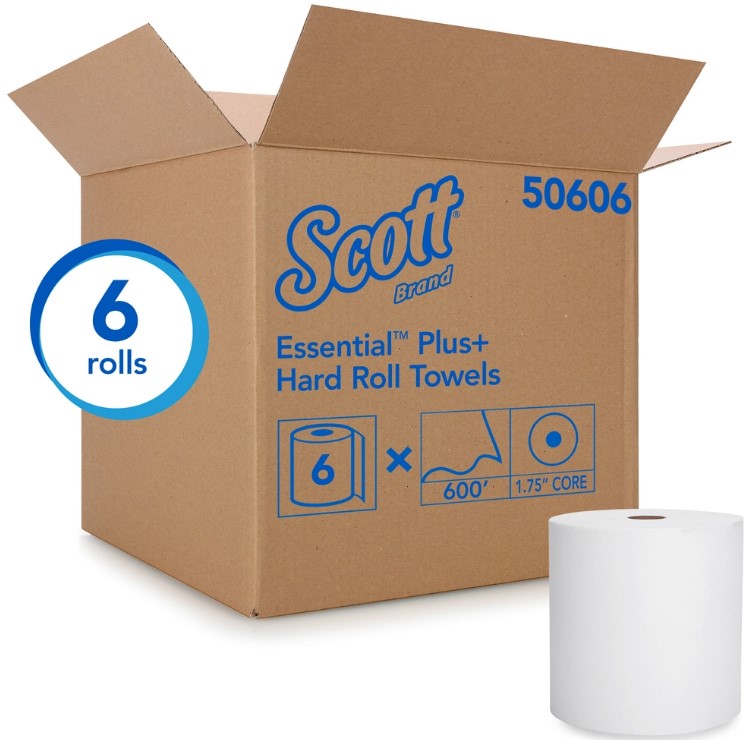 Scott® Essential™ HardRoll PaperTowel, Wht, Core:1.75", 8"X800', Eco®