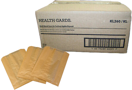 Health Gards® Kraft Waxed Liners for Sanitary Napkin Disposal, 500/Cs