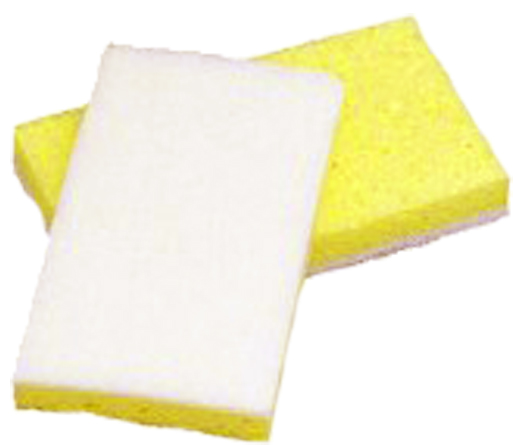 Dustbane® Light Duty Scrubbing Sponge, White & Yellow