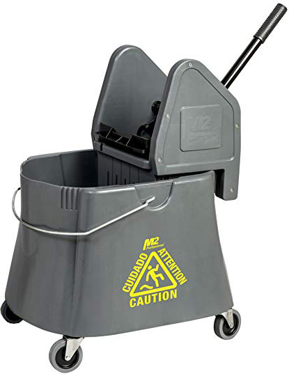 37L/40qt Elephant Foot™ Downpress Wringer & Bucket Combo, Grey, Set