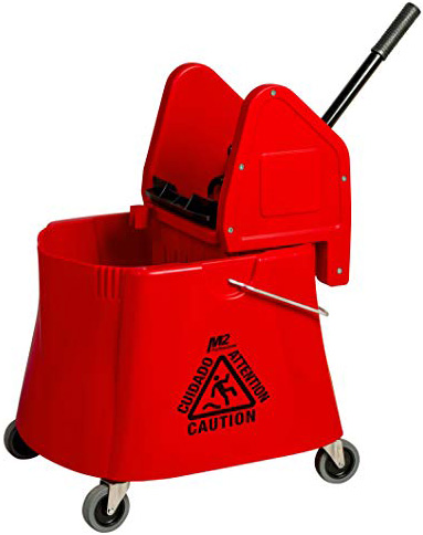 37L/40qt Elephant Foot™ Downpress Wringer & Bucket Combo, Red, Set