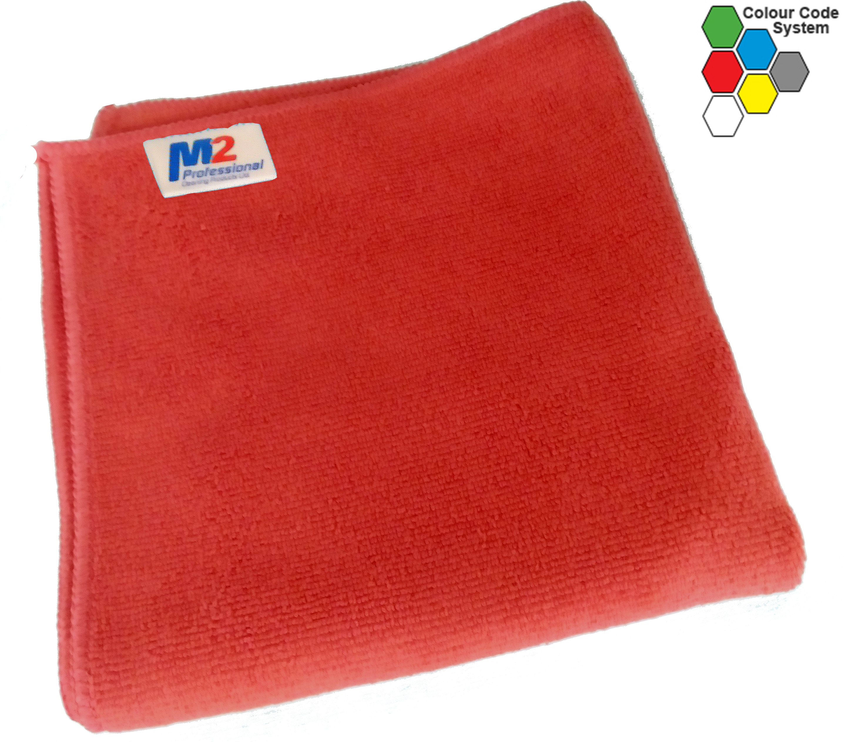 16"x16" M2® Woven Microfiber Cloth, All Purpose/Bath, Polyester, Red